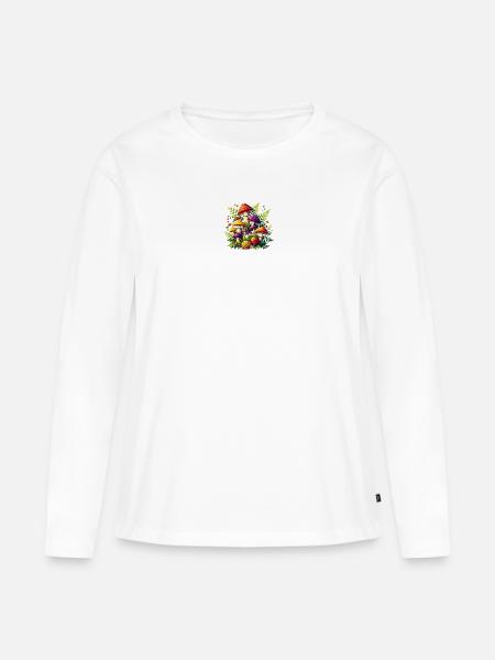 Mushrooms Magic Mushrooms Plain - Frauen Premium Bio Langarmshirt - Weiß