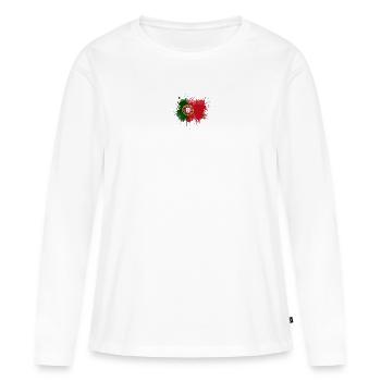 Portugal drapeau en tant que taches de couleur - T-shirt manches longues Premium bio Femme - blanc - Devant - Julia (174cm)