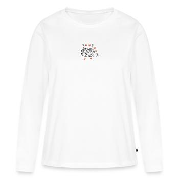 Stricken Stricken Häkeln Stricker - Frauen Premium Bio Langarmshirt - Weiß - Vorne - Julia (174cm)