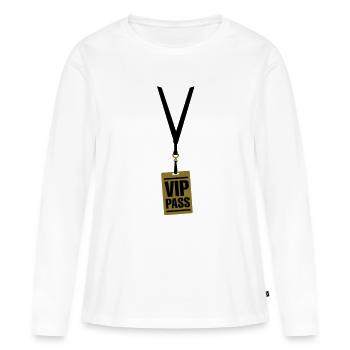 VIP pass - Women's Premium Organic Long Sleeve Shirt - white - Front - Julia (174cm)