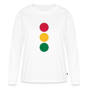 Ampel - Auto - Frauen Premium Bio Langarmshirt - Weiß - Vorne - Julia (174cm)