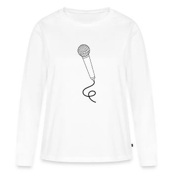 Microphone - Women's Premium Organic Long Sleeve Shirt - white - Front - Julia (174cm)