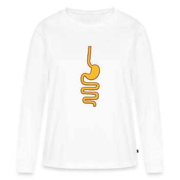 Magen Darm - Frauen Premium Bio Langarmshirt - Weiß - Vorne - Julia (174cm)