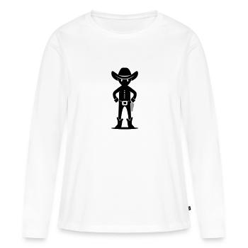 Cowboy Western - Frauen Premium Bio Langarmshirt - Weiß - Vorne - Julia (174cm)
