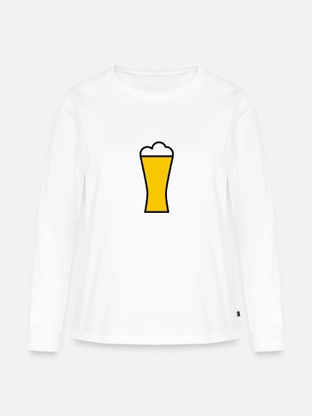 Bier - Frauen Premium Bio Langarmshirt - Weiß