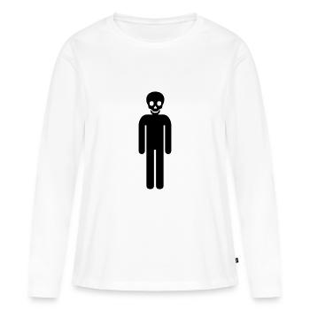 figure with skull - T-shirt manches longues Premium bio Femme - blanc - Devant - Julia (174cm)