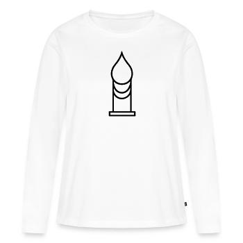 Candle - Women's Premium Organic Long Sleeve Shirt - white - Front - Julia (174cm)
