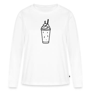 milkshake - T-shirt manches longues Premium bio Femme - blanc - Devant - Julia (174cm)