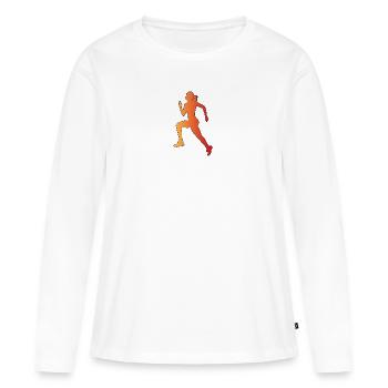 Jogger - Jogging - Running - Women's Premium Organic Long Sleeve Shirt - white - Front - Julia (174cm)