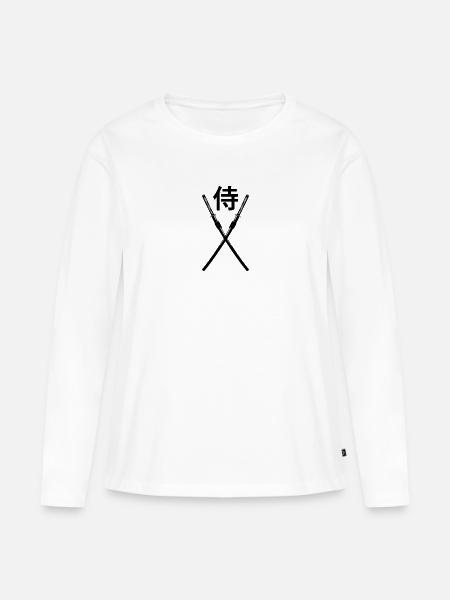 Schwert - Samurai - Frauen Premium Bio Langarmshirt - Weiß