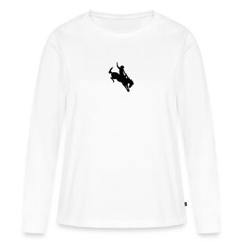 Un cowboy au rodéo - T-shirt manches longues Premium bio Femme - blanc - Devant - Julia (174cm)