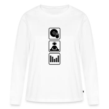 Plateau tournant DJ - T-shirt manches longues Premium bio Femme - blanc - Devant - Julia (174cm)