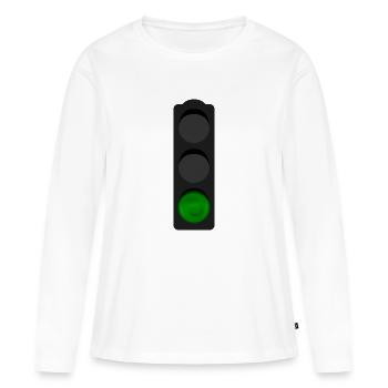 Ampel grün - Frauen Premium Bio Langarmshirt - Weiß - Vorne - Julia (174cm)