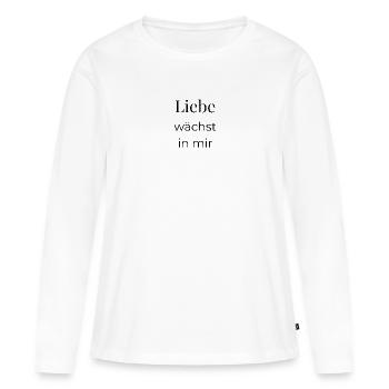 Liebe wächst in mir - Frauen Premium Bio Langarmshirt - Weiß - Vorne - Julia (174cm)