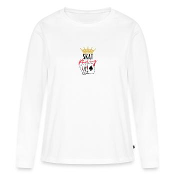 Skat King - Women's Premium Organic Long Sleeve Shirt - white - Front - Julia (174cm)