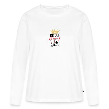 Bridge König - Frauen Premium Bio Langarmshirt - Weiß - Vorne - Julia (174cm)