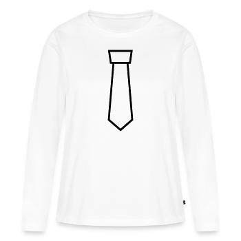 Cravate - T-shirt manches longues Premium bio Femme - blanc - Devant - Julia (174cm)