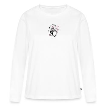 tree-bound thoughts - Women's Premium Organic Long Sleeve Shirt - white - Front - Julia (174cm)