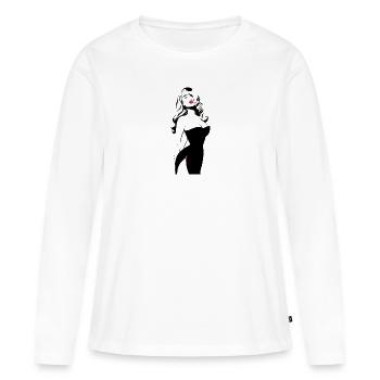 Schau mich so an... - Frauen Premium Bio Langarmshirt - Weiß - Vorne - Julia (174cm)