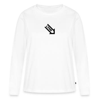Fond en cuir - T-shirt manches longues Premium bio Femme - blanc - Devant - Julia (174cm)