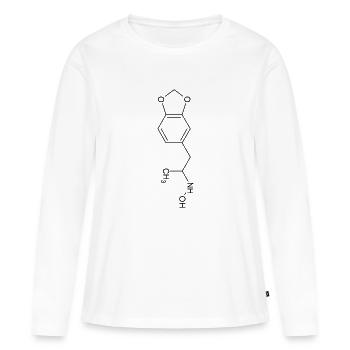 MDMA Strukturformel - Frauen Premium Bio Langarmshirt - Weiß - Vorne - Julia (174cm)