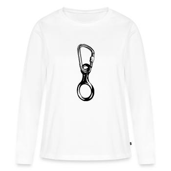 Abseilachter mit HMS-Karabiner - Frauen Premium Bio Langarmshirt - Weiß - Vorne - Julia (174cm)