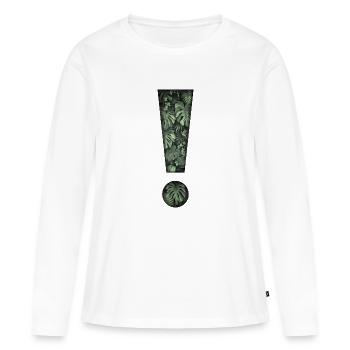 point d’exclamation plantes tropicales jungle - T-shirt manches longues Premium bio Femme - blanc - Devant - Julia (174cm)