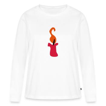 candle - Women's Premium Organic Long Sleeve Shirt - white - Front - Julia (174cm)