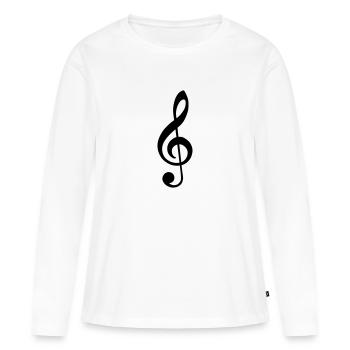 clef - Women's Premium Organic Long Sleeve Shirt - white - Front - Julia (174cm)