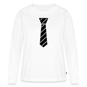 Cravate - T-shirt manches longues Premium bio Femme - blanc - Devant - Julia (174cm)
