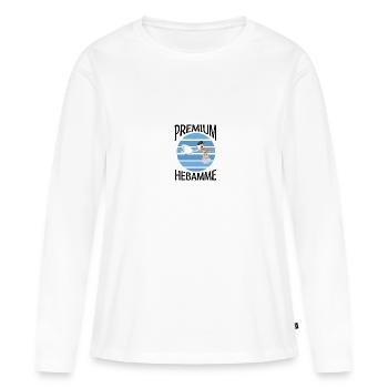 Sages-femmes - T-shirt manches longues Premium bio Femme - blanc - Devant - Julia (174cm)