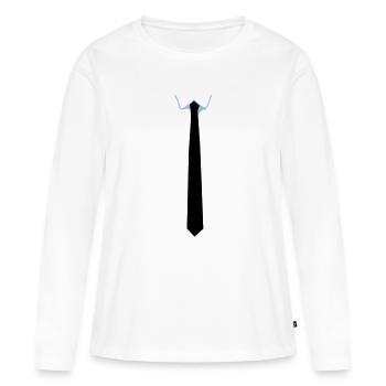 tie - Women's Premium Organic Long Sleeve Shirt - white - Front - Julia (174cm)