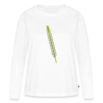 Rosemary Botanische Illustration - Frauen Premium Bio Langarmshirt - Weiß - Vorne - Julia (174cm)