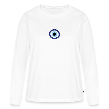 mauvais œil - T-shirt manches longues Premium bio Femme - blanc - Devant - Julia (174cm)