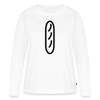 baguette - T-shirt manches longues Premium bio Femme - blanc - Devant - Julia (174cm)