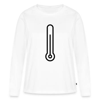 thermomètre - T-shirt manches longues Premium bio Femme - blanc - Devant - Julia (174cm)