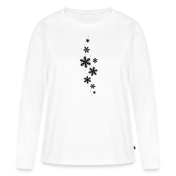 Cristaux de glace Paillettes - T-shirt manches longues Premium bio Femme - blanc - Devant - Julia (174cm)