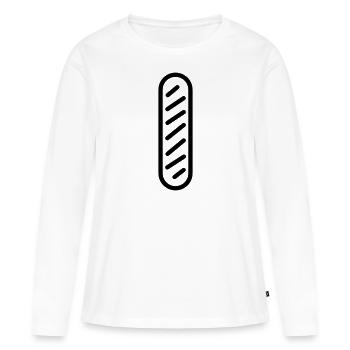 baguette - T-shirt manches longues Premium bio Femme - blanc - Devant - Julia (174cm)