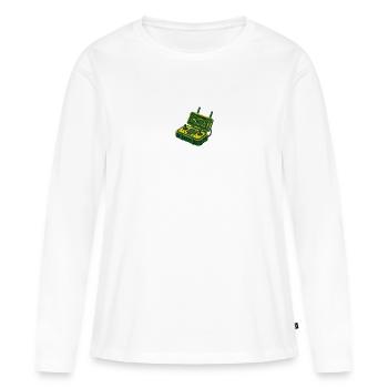 Drohnen Fernsteuerung Logo - Frauen Premium Bio Langarmshirt - Weiß - Vorne - Julia (174cm)