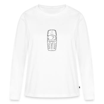 Mobile phone with game - Women's Premium Organic Long Sleeve Shirt - white - Front - Julia (174cm)