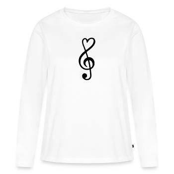 clef - Women's Premium Organic Long Sleeve Shirt - white - Front - Julia (174cm)