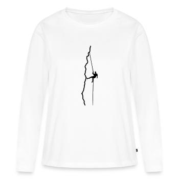 Kletterer beim Abseilen - Frauen Premium Bio Langarmshirt - Weiß - Vorne - Julia (174cm)