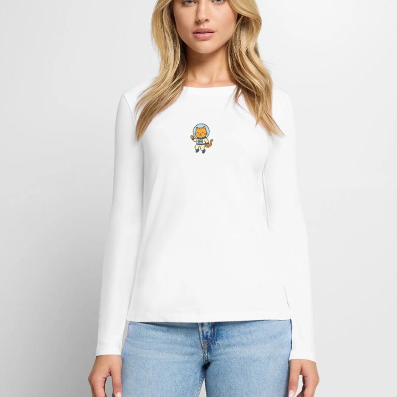 Astrokatze Frauen Premium Bio Langarmshirt