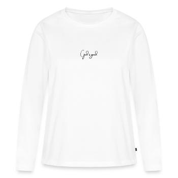 God is good (dark) - Women's Premium Organic Long Sleeve Shirt - white - Front - Julia (174cm)