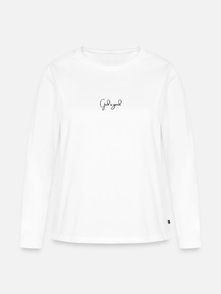 Gott ist gut (dunkel) - Frauen Premium Bio Langarmshirt - Weiß