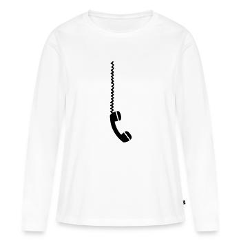 Telephone - T-shirt manches longues Premium bio Femme - blanc - Devant - Julia (174cm)