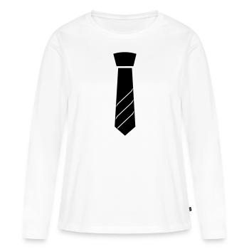 Cravate - T-shirt manches longues Premium bio Femme - blanc - Devant - Julia (174cm)