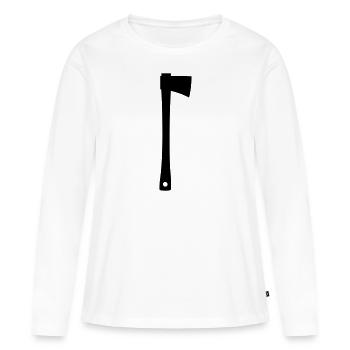 Axt - Frauen Premium Bio Langarmshirt - Weiß - Vorne - Julia (174cm)