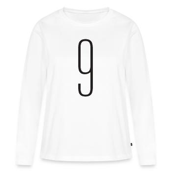 9 - T-shirt manches longues Premium bio Femme - blanc - Devant - Julia (174cm)