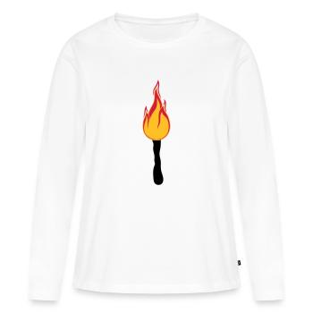 torche nuit promenade lumière feu vif flamme heis - T-shirt manches longues Premium bio Femme - blanc - Devant - Julia (174cm)
